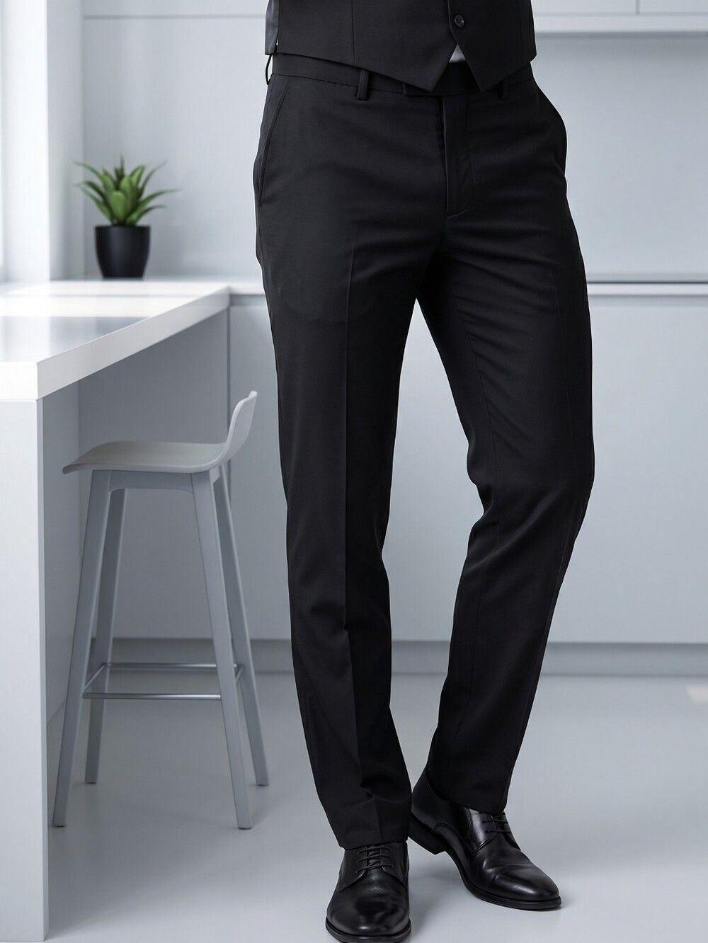 Dockers 38x30 Signature Black Pinstripe Dress Pants Straight Fit 4-Way Stretch
